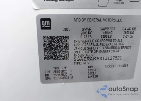 2026 Buick Enclave Preferred from USA, damaged, VIN 5GAERAKS3TJ127521